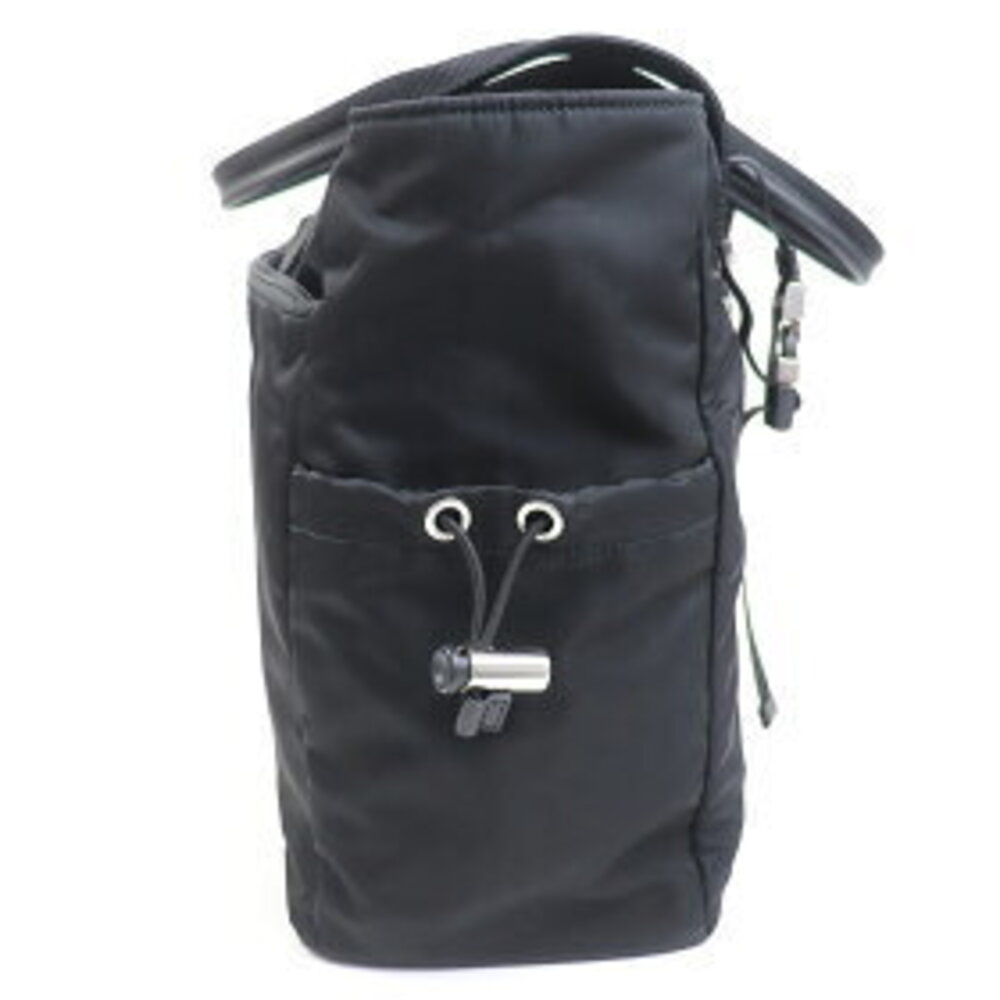 Prada Logo Bag Shopping Black Triangle Tote Tessuto Shoulder Black Nero - Picture 4 of 7
